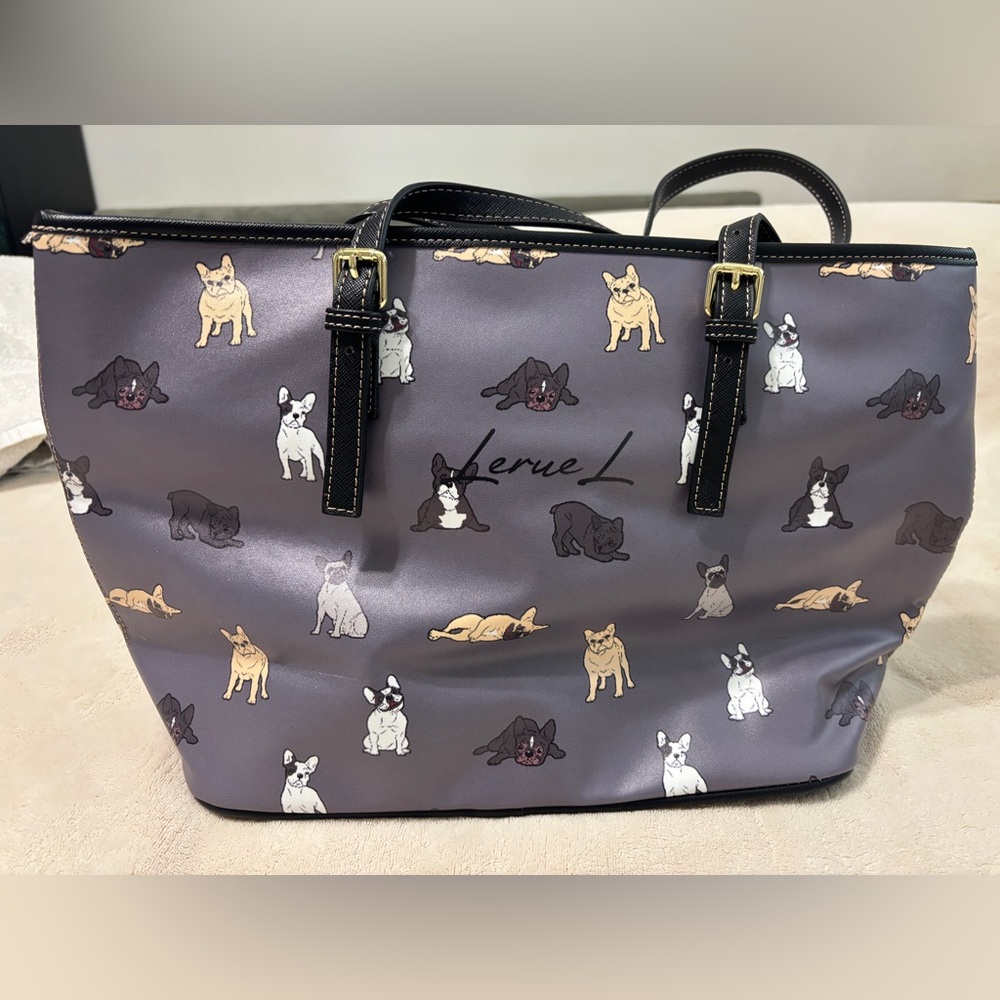 Lerue L Gray French Bulldog Tote Bag